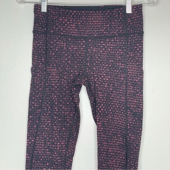 Lululemon Speed Tight V Shatter Weave Dust Coral Plum workout leggings - Picture 3 of 9